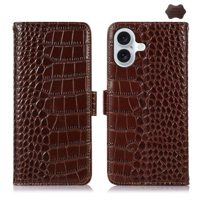 Crocodile Top Layer Cowhide Leather Phone Case, For iPhone 17 Pro Max, For iPhone 17 Pro, For iPhone 17, For iPhone 17 Air, For iPhone 16e, For iPhone 16 Pro Max, For iPhone 16 Pro, For iPhone 16 Plus, For iPhone 16, For iPhone 15 Pro Max��������������...