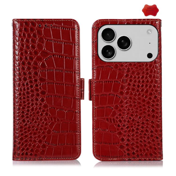 Crocodile Top Layer Cowhide Leather Phone Case, For iPhone 17 Pro Max, For iPhone 17 Pro, For iPhone 17, For iPhone 17 Air, For iPhone 16e, For iPhone 16 Pro Max, For iPhone 16 Pro, For iPhone 16 Plus, For iPhone 16, For iPhone 15 Pro Max��������������...