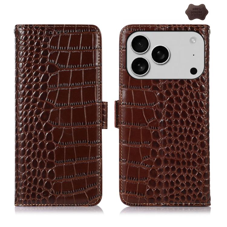 Crocodile Top Layer Cowhide Leather Phone Case, For iPhone 17 Pro Max, For iPhone 17 Pro, For iPhone 17, For iPhone 17 Air, For iPhone 16e, For iPhone 16 Pro Max, For iPhone 16 Pro, For iPhone 16 Plus, For iPhone 16, For iPhone 15 Pro Max��������������...