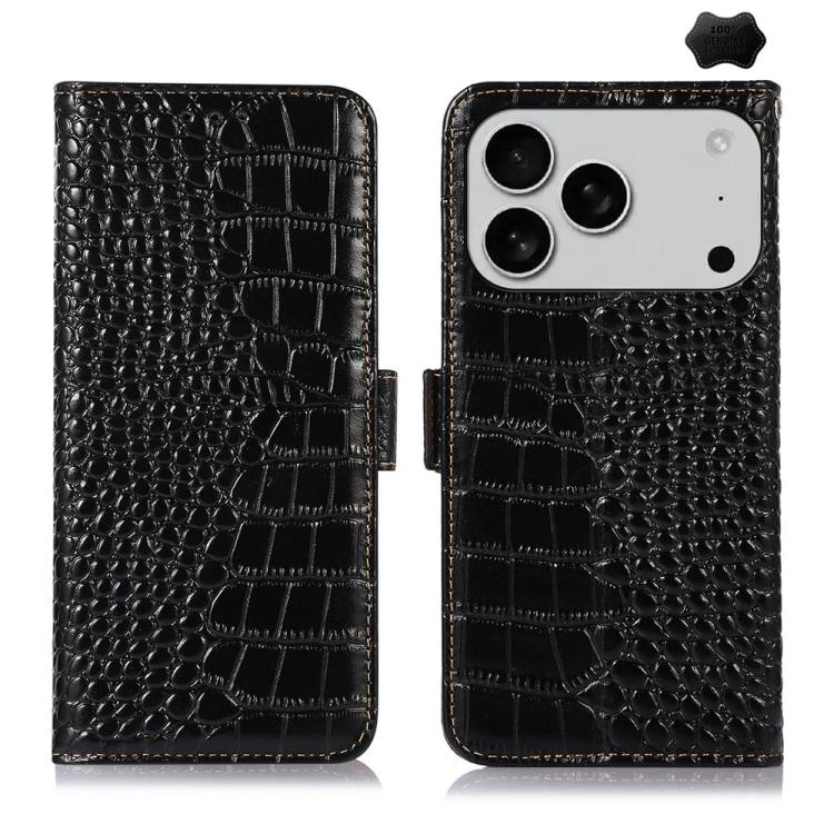 Crocodile Top Layer Cowhide Leather Phone Case, For iPhone 17 Pro Max, For iPhone 17 Pro, For iPhone 17, For iPhone 17 Air, For iPhone 16e, For iPhone 16 Pro Max, For iPhone 16 Pro, For iPhone 16 Plus, For iPhone 16, For iPhone 15 Pro Max��������������...