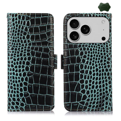 Crocodile Top Layer Cowhide Leather Phone Case, For iPhone 17 Pro Max, For iPhone 17 Pro, For iPhone 17, For iPhone 17 Air, For iPhone 16e, For iPhone 16 Pro Max, For iPhone 16 Pro, For iPhone 16 Plus, For iPhone 16, For iPhone 15 Pro Max��������������...
