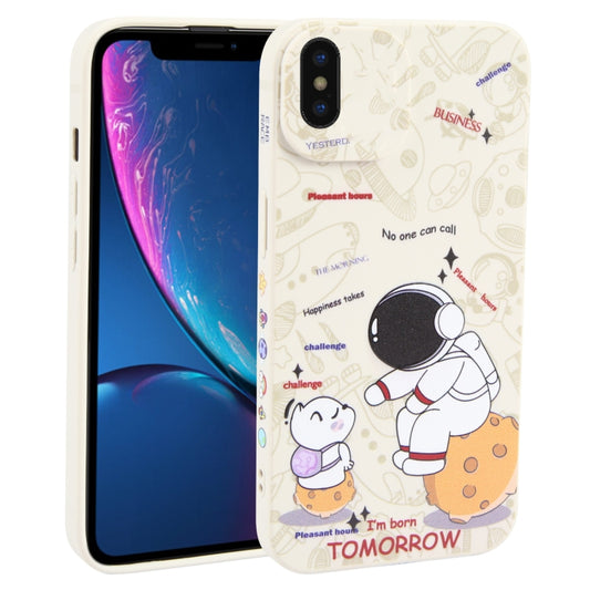 جراب هاتف TPU غير لامع بنمط رائد فضاء، مناسب لآيفون XS / X، وآيفون XR، وآيفون XS Max، وآيفون 8 Plus / 7 Plus