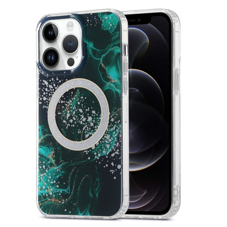 جراب هاتف IMD Marble Magsafe مزدوج الجوانب، لهاتف iPhone 12 Pro