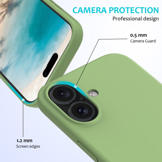 جراب هاتف سيليكون بلون سادة، مناسب لأجهزة iPhone 16 وiPhone 15 Pro Max وiPhone 15 Pro وiPhone 15 Plus
