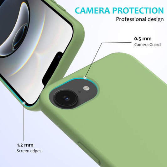 جراب هاتف سيليكون بلون سادة، مناسب لأجهزة iPhone 16e وiPhone 16 Pro Max وiPhone 16 Pro وiPhone 16 Plus