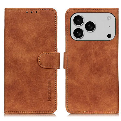KHAZNEH Retro Texture Leather Phone Case, For iPhone 17 Pro Max, For iPhone 17 Pro, For iPhone 17, For iPhone 17 Air, iPhone 16e, For iPhone 16 Pro Max, For iPhone 16 Pro, For iPhone 16 Plus, For iPhone 16, For iPhone 15 Pro Max, For iPhone 15 Pro�����...