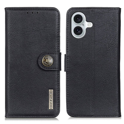 KHAZNEH Cowhide Texture Horizontal Flip Leather Phone Case, For iPhone 16 Pro Max, For iPhone 16 Pro, For iPhone 16 Plus, For iPhone 16, iPhone 16e, For iPhone 15 Pro Max, For iPhone 15 Pro, For iPhone 15 Plus, For iPhone 15