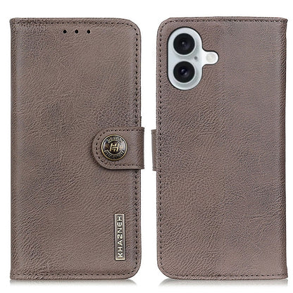 KHAZNEH Cowhide Texture Horizontal Flip Leather Phone Case, For iPhone 16 Pro Max, For iPhone 16 Pro, For iPhone 16 Plus, For iPhone 16, iPhone 16e, For iPhone 15 Pro Max, For iPhone 15 Pro, For iPhone 15 Plus, For iPhone 15