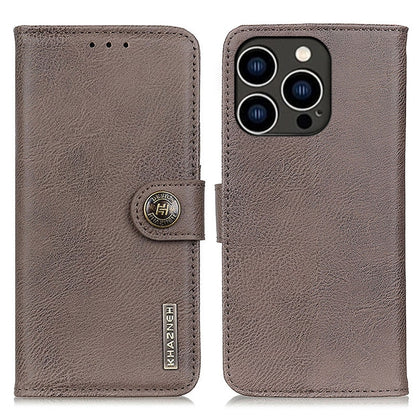 KHAZNEH Cowhide Texture Horizontal Flip Leather Phone Case, For iPhone 16 Pro Max, For iPhone 16 Pro, For iPhone 16 Plus, For iPhone 16, iPhone 16e, For iPhone 15 Pro Max, For iPhone 15 Pro, For iPhone 15 Plus, For iPhone 15