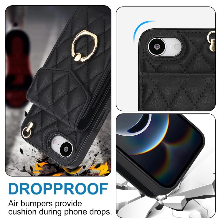 جراب هاتف بتصميم معيني مع حبل طويل، مناسب لأجهزة iPhone 16e وiPhone 15 Pro Max وiPhone 15 Pro وiPhone 15 Plus وiPhone 15 وiPhone 14 Plus