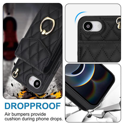 جراب هاتف بتصميم معيني مع حبل طويل، مناسب لأجهزة iPhone 16e وiPhone 15 Pro Max وiPhone 15 Pro وiPhone 15 Plus وiPhone 15 وiPhone 14 Plus