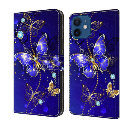 Crystal 3D Shockproof Protective Leather Phone Case, For iPhone 12 mini / 13 mini, For iPhone 12 / 12 Pro