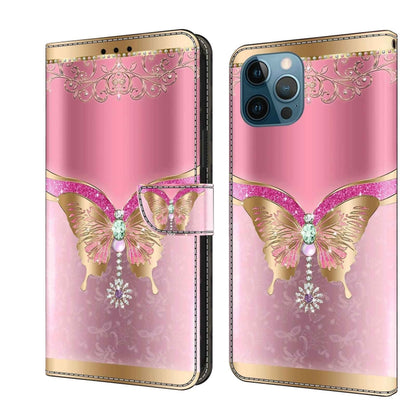 Crystal 3D Shockproof Protective Leather Phone Case, For iPhone 12 Pro Max / 13 Pro Max, For iPhone 13 Pro