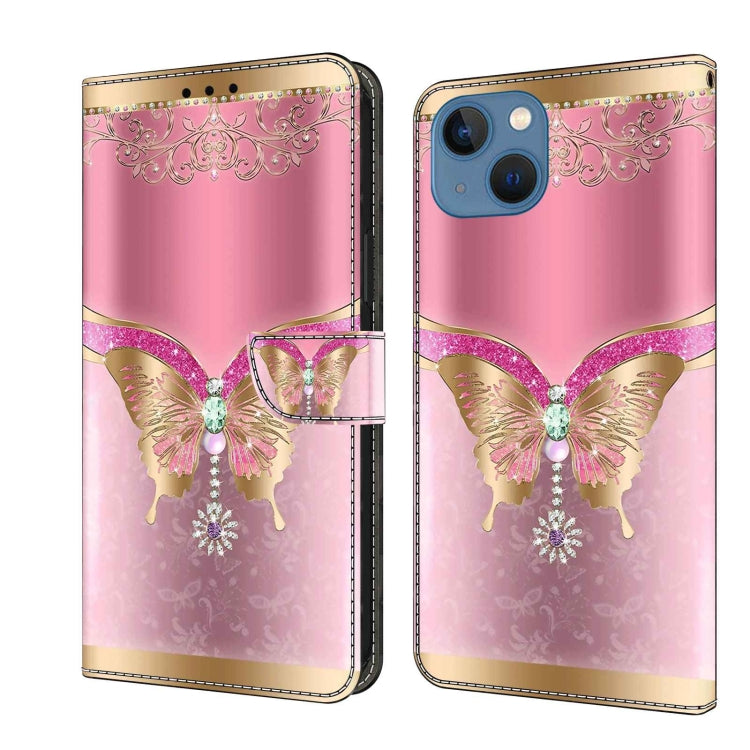 Crystal 3D Shockproof Protective Leather Phone Case, For iPhone 15 Pro, For iPhone 13 / 14