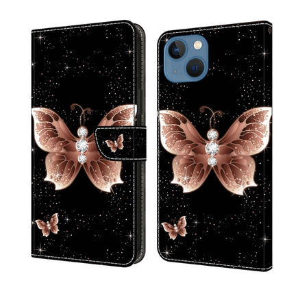 Crystal 3D Shockproof Protective Leather Phone Case, For iPhone 15 Pro, For iPhone 13 / 14