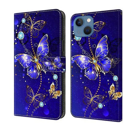 Crystal 3D Shockproof Protective Leather Phone Case, For iPhone 15 Pro, For iPhone 13 / 14