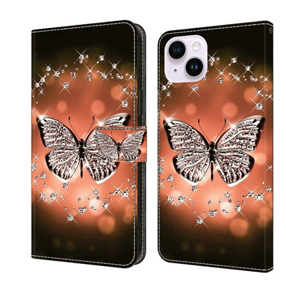 Crystal 3D Shockproof Protective Leather Phone Case, For iPhone 14 Plus, For iPhone 15 Pro Max