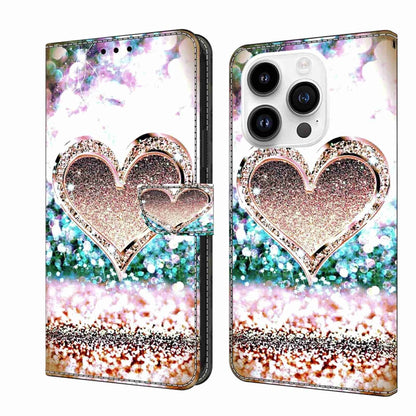 Crystal 3D Shockproof Protective Leather Phone Case, For iPhone 15 Plus, For iPhone 14 Pro