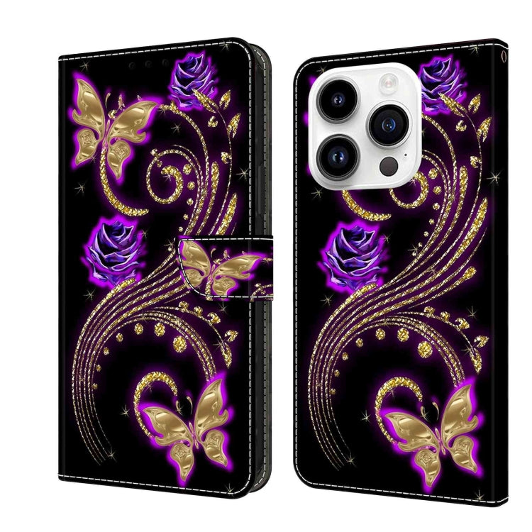 Crystal 3D Shockproof Protective Leather Phone Case, For iPhone 15 Plus, For iPhone 14 Pro