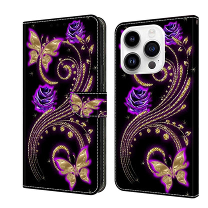 Crystal 3D Shockproof Protective Leather Phone Case, For iPhone 15 Plus, For iPhone 14 Pro