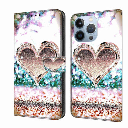 Crystal 3D Shockproof Protective Leather Phone Case, For iPhone 14 Pro Max, For iPhone 15