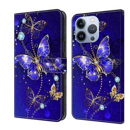 Crystal 3D Shockproof Protective Leather Phone Case, For iPhone 14 Pro Max, For iPhone 15
