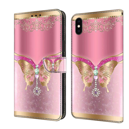Crystal 3D Shockproof Protective Leather Phone Case, For iPhone XR, For iPhone XS Max