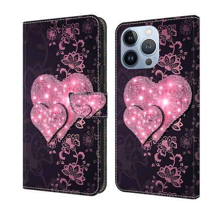 Crystal 3D Shockproof Protective Leather Phone Case, For iPhone 14 Plus, For iPhone 15 Pro Max
