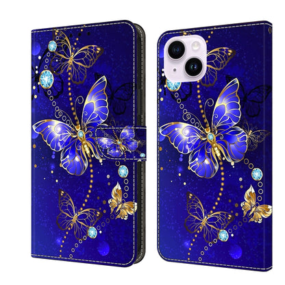 Crystal 3D Shockproof Protective Leather Phone Case, For iPhone 15 Plus, For iPhone 14 Pro