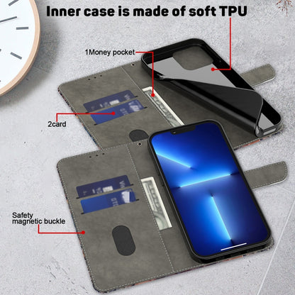 Crystal 3D Shockproof Protective Leather Phone Case, For iPhone 15 Pro, For iPhone 13 / 14