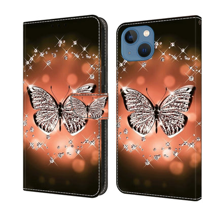 Crystal 3D Shockproof Protective Leather Phone Case, For iPhone 14 Pro Max, For iPhone 15