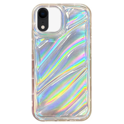 جراب هاتف TPU بموجات الترتر بالليزر، مناسب لآيفون 11، وآيفون 11 برو، وآيفون X / XS، وآيفون XR، وآيفون XS Max، وآيفون 8 بلس / 7 بلس