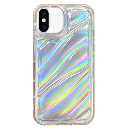 جراب هاتف TPU بموجات الترتر بالليزر، مناسب لآيفون 11، وآيفون 11 برو، وآيفون X / XS، وآيفون XR، وآيفون XS Max، وآيفون 8 بلس / 7 بلس