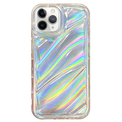 جراب هاتف TPU بموجات الترتر بالليزر، مناسب لآيفون 11، وآيفون 11 برو، وآيفون X / XS، وآيفون XR، وآيفون XS Max، وآيفون 8 بلس / 7 بلس