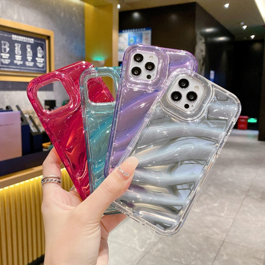 جراب هاتف TPU بموجات الترتر بالليزر، مناسب لآيفون 11، وآيفون 11 برو، وآيفون X / XS، وآيفون XR، وآيفون XS Max، وآيفون 8 بلس / 7 بلس