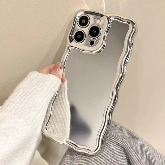 Electroplated Mirror Waves Silicone Phone Case, For iPhone 14 Plus, For iPhone 14, For iPhone 14 Pro, For iPhone 14 Pro Max, For iPhone 13 Pro Max, For iPhone 13 Pro, For iPhone 13, For iPhone 12, For iPhone 12 Pro Max, For iPhone 12 Pro���������������...