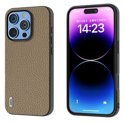 ABEEL Genuine Leather Litchi Texture Phone Case, For iPhone 16 Pro Max, For iPhone 16 Pro, For iPhone 16 Plus, For iPhone 16, For iPhone 15 Pro Max, For iPhone 15 Pro, For iPhone 15 Plus, For iPhone 15, For iPhone 14 Plus, For iPhone 14, For iPhone 14 ...