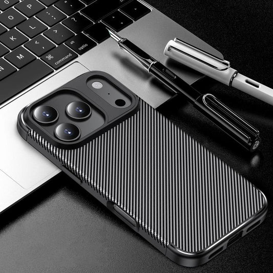 Carbon Fiber Texture Shockproof TPU Phone Case, For iPhone 17 Pro Max, For iPhone 17 Pro, For iPhone 17, For iPhone 17 Air, For iPhone SE 2024, For iPhone 16 Pro Max, For iPhone 16 Pro, For iPhone 16 Plus, For iPhone 16, For iPhone 15 Pro Max����������...