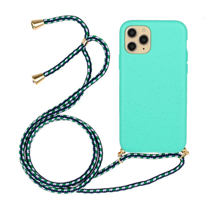 جراب هاتف من مادة قش القمح + TPU مع حبل، لهاتف iPhone 15 Pro Max، وiPhone 15 Pro، وiPhone 15 Plus، وiPhone 15