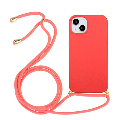جراب هاتف من مادة قش القمح + TPU مع حبل، لهاتف iPhone 15 Pro Max، وiPhone 15 Pro، وiPhone 15 Plus، وiPhone 15