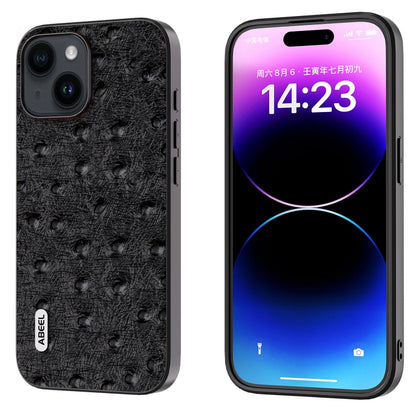 ABEEL Genuine Leather Ostrich Texture Phone Case, For iPhone 16 Pro Max, For iPhone 16 Pro, For iPhone 16 Plus, For iPhone 16, For iPhone 15 Pro Max, For iPhone 15 Pro, For iPhone 15 Plus, For iPhone 15, For iPhone 14 Plus, For iPhone 14���������������...