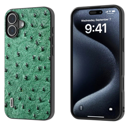 ABEEL Genuine Leather Ostrich Texture Phone Case, For iPhone 16 Pro Max, For iPhone 16 Pro, For iPhone 16 Plus, For iPhone 16, For iPhone 15 Pro Max, For iPhone 15 Pro, For iPhone 15 Plus, For iPhone 15, For iPhone 14 Plus, For iPhone 14���������������...