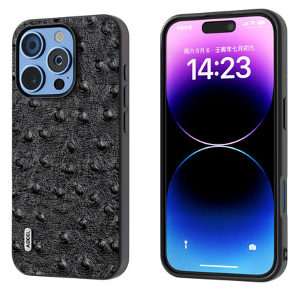 ABEEL Genuine Leather Ostrich Texture Phone Case, For iPhone 16 Pro Max, For iPhone 16 Pro, For iPhone 16 Plus, For iPhone 16, For iPhone 15 Pro Max, For iPhone 15 Pro, For iPhone 15 Plus, For iPhone 15, For iPhone 14 Plus, For iPhone 14���������������...