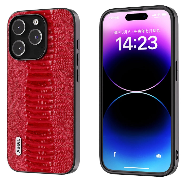 ABEEL Genuine Leather Weilai Series Phone Case, For iPhone 16 Pro Max, For iPhone 16 Pro, For iPhone 16 Plus, For iPhone 16, For iPhone 15 Pro Max, For iPhone 15 Pro