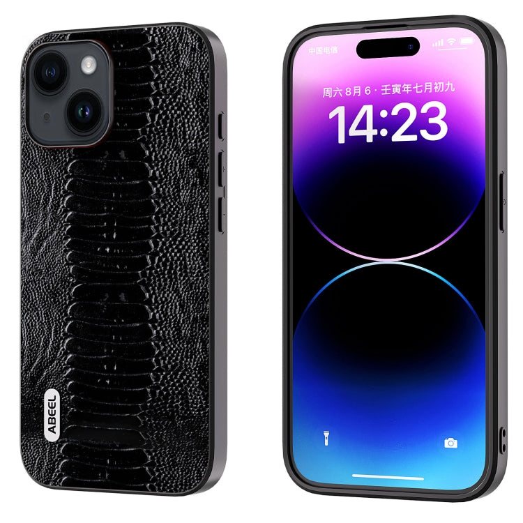 ABEEL Genuine Leather Weilai Series Phone Case, For iPhone 15 Plus, For iPhone 15, For iPhone 14 Plus, For iPhone 14, For iPhone 14 Pro, For iPhone 14 Pro Max