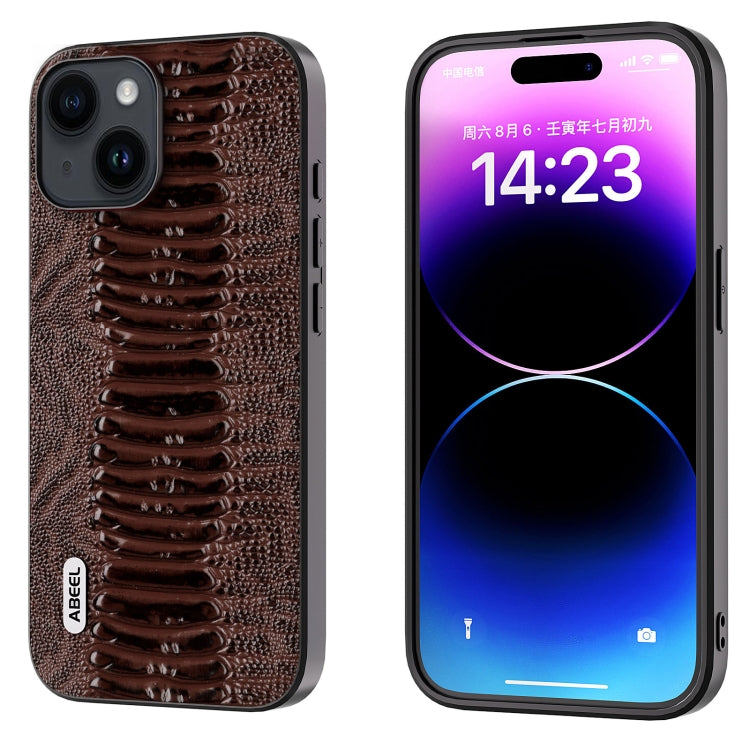 ABEEL Genuine Leather Weilai Series Phone Case, For iPhone 15 Plus, For iPhone 15, For iPhone 14 Plus, For iPhone 14, For iPhone 14 Pro, For iPhone 14 Pro Max