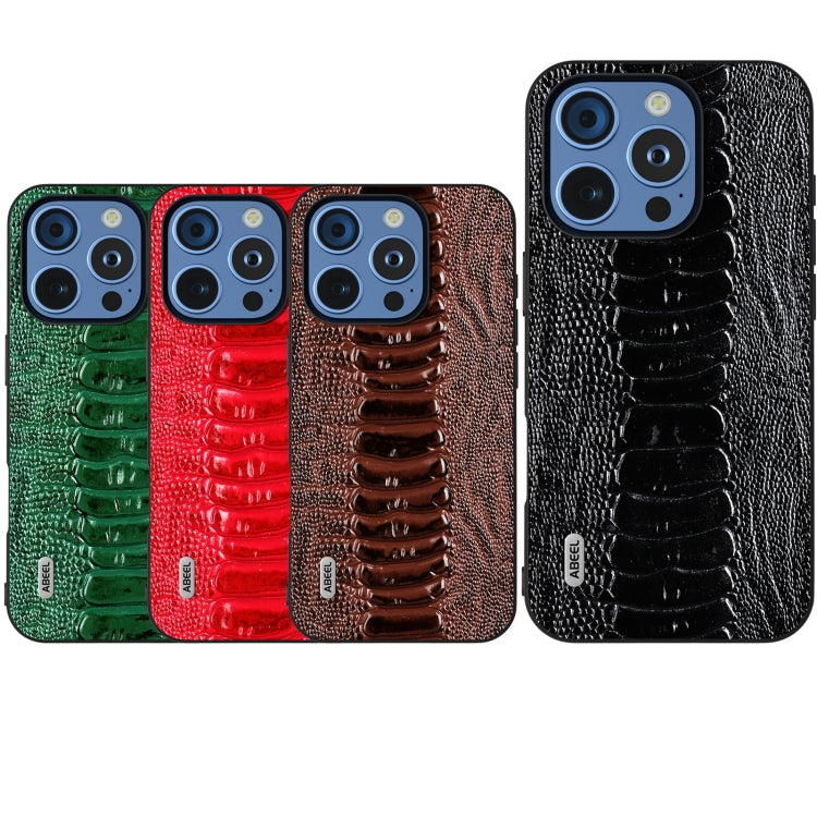 ABEEL Genuine Leather Weilai Series Phone Case, For iPhone 16 Pro Max, For iPhone 16 Pro, For iPhone 16 Plus, For iPhone 16, For iPhone 15 Pro Max, For iPhone 15 Pro