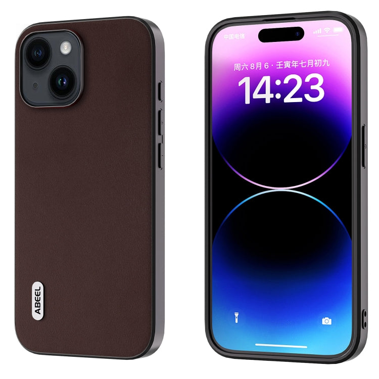 ABEEL Genuine Leather Xiaoya Series Phone Case, For iPhone 15 Plus, For iPhone 15, For iPhone 14 Plus, For iPhone 14, For iPhone 14 Pro, For iPhone 14 Pro Max