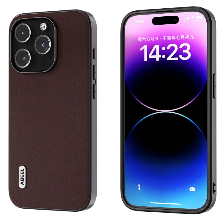 ABEEL Genuine Leather Xiaoya Series Phone Case, For iPhone 15 Plus, For iPhone 15, For iPhone 14 Plus, For iPhone 14, For iPhone 14 Pro, For iPhone 14 Pro Max