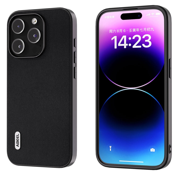 ABEEL Genuine Leather Xiaoya Series Phone Case, For iPhone 15 Plus, For iPhone 15, For iPhone 14 Plus, For iPhone 14, For iPhone 14 Pro, For iPhone 14 Pro Max